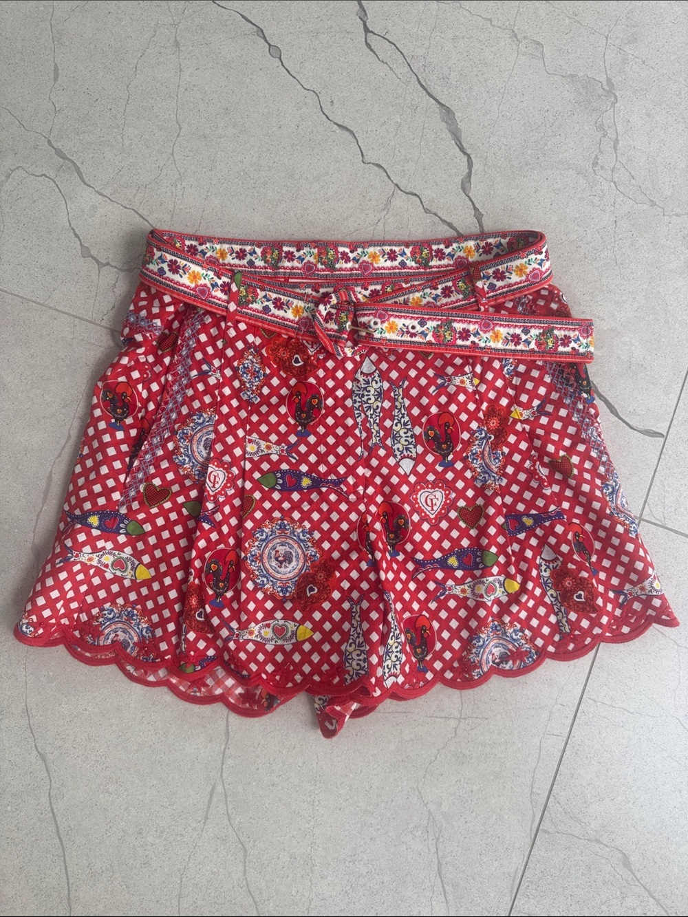 Camilla Red Patterned Women’s Shorts